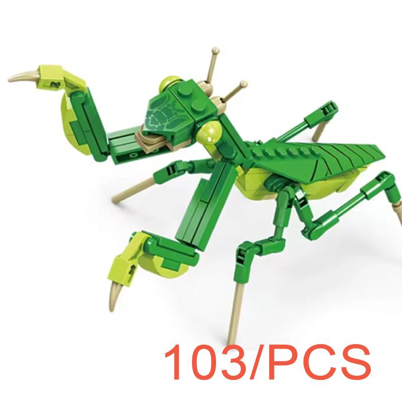 MOC Пазл Животные Строительные блоки Пчела Тигр Лев Жираф Лягушка Крокодилы Лиса Птица Дикий кабан Насекомые Мини DIY Кирпичный конструктор Игрушка Подарок F029