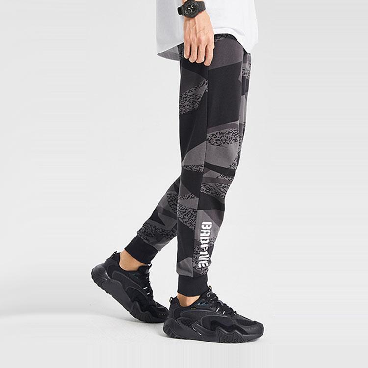 Баскетбольная серия Li Ning Badfive, повседневные удобные спортивные брюки с манжетами, мужские брюки, черный камуфляж AKLQ503-1