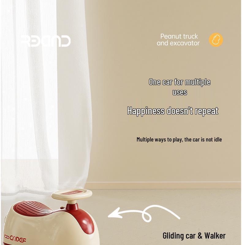 Многофункциональная детская качалка-лошадка и машинка-арахис с бесшумными колесами и защитой от опрокидывания