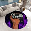 Fashion Living Room Rug Gamer Round Carpet Game Console Bedroom Rugs Boys Chair Mat Kids Play 3D Floor Area Rug Entrance Doormat