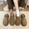 Пушистые туфли на толстой подошве для женской новой осенне-зимней коллекции 2025 года. Ленивые люди крутят педали, натянув на голову пакет и надев полутапочки.. Флисовые хлопковые тапочки