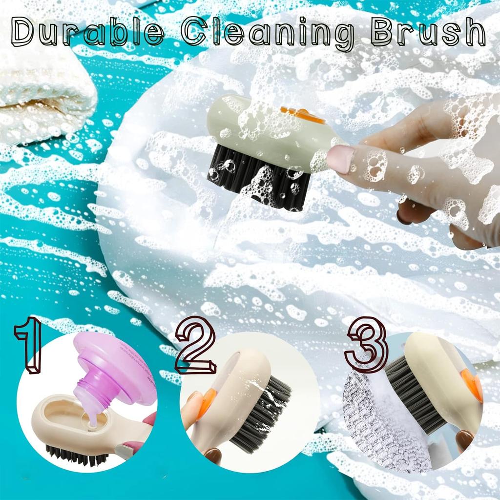 1/2pcs Multifunctional Liquid Shoe Cleaning Brush with Soap Dispenser, Shoe Laundry Brush Scrub Brushes for Cleaning, Soft Bristle Cleaning Brushes