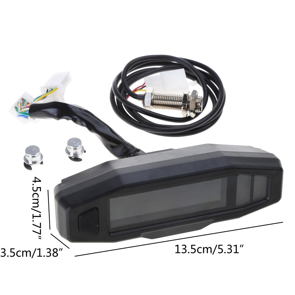 Мини универсальный ЖК-цифровой мотоциклетный счетчик спидометр цифровой одометр электрический мотоцикл тахометр простая установка