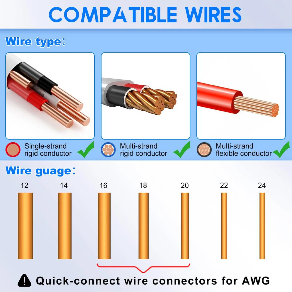 Набор из 40 шт. Т-образных соединителей для проводов 16-20 AWG, 3-контактные и 2-контактные, водонепроницаемые электрические соединители для разветвления проводов