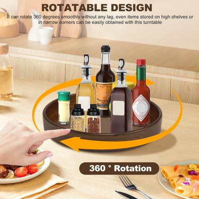Вращающийся на 360° поднос для хранения, деревянный, Lazy Susan Organize, полка для специй на столешнице, для кухни, закусок, масла, приправ, бутылок
