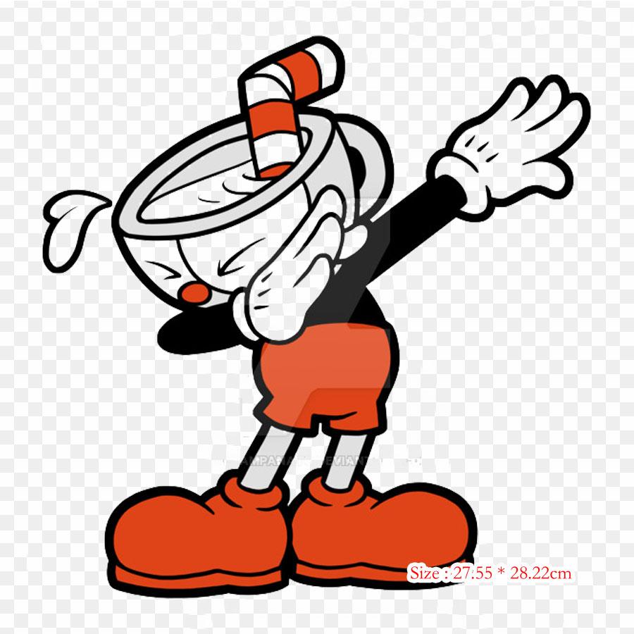 Cuphead Clown Video Games Iron On Heat Transfer Printing Vinyl Patches Sticker for Clothes DIY Appliques Washable Patches