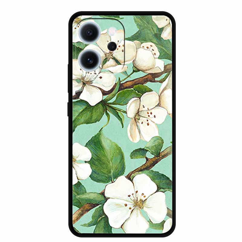 Cartoon Phone Case For Oppo Reno15 F Soft TPU Silicone Protector Relief Flower Emboss 3D Cover Funda Reno15F 15F Bumper Shield