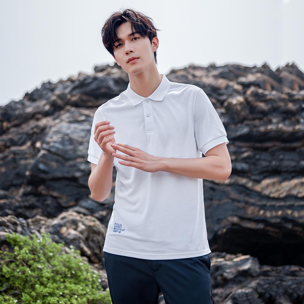 Sports T-shirt POLO men's summer skin friendly simple sports casual short sleeved breathable lapel T-shirt