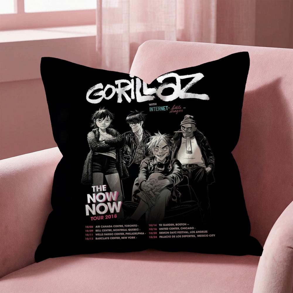 Band Cool G-Gorillaz Cushion Cover Multi-Scene Pillow Cover for Home & Car - Reversible, Soft & Durable for Daily Use