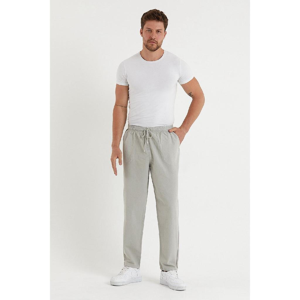 Черные мужские льняные брюки 1480