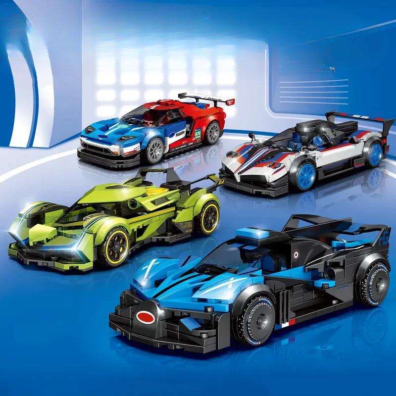 Серия автомобилей Спортивные автомобили Сборка Строительные блоки Наборы Гоночные модели автомобилей Кирпичи Детские игрушки для мальчиков Рождественский подарок