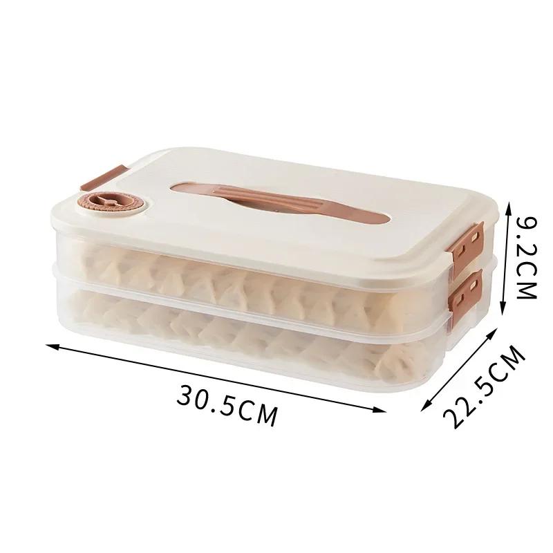 1/2/3/4 Layers Food Storage Box Refrigerator Frozen Food Box with Event Recording Knob Dumpling Frozen Box Kitchen Gadgets