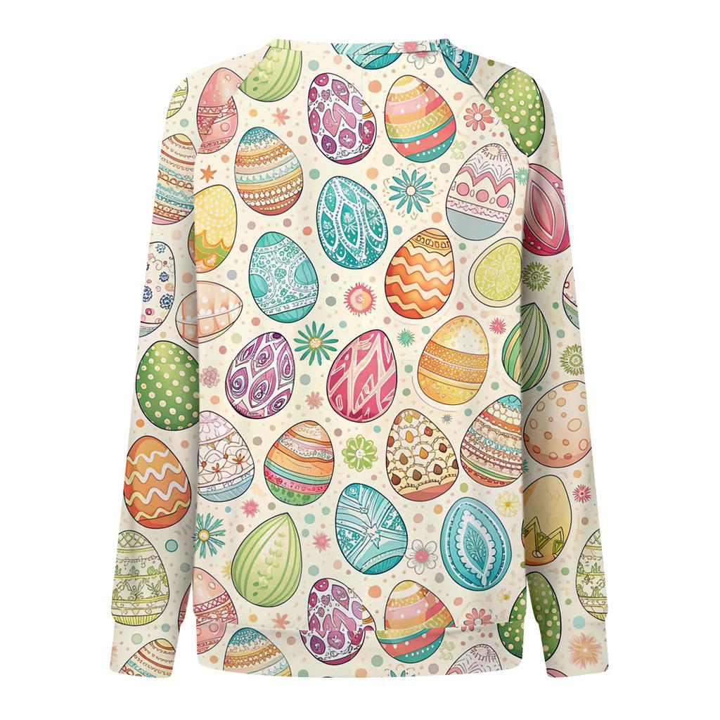 Women's Fashion Casual Long Sleeve Printed Round Neck Sweatshirt Top