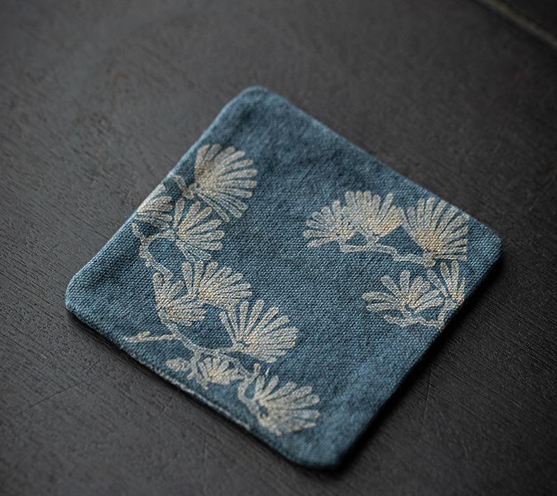 Винтажные квадратные подставки из марли с водяным напылением, с узором «тай-дай», с цветами, нескользящие, с теплоизоляцией, подставки под кофейные чашки, подставки под чайные чашки