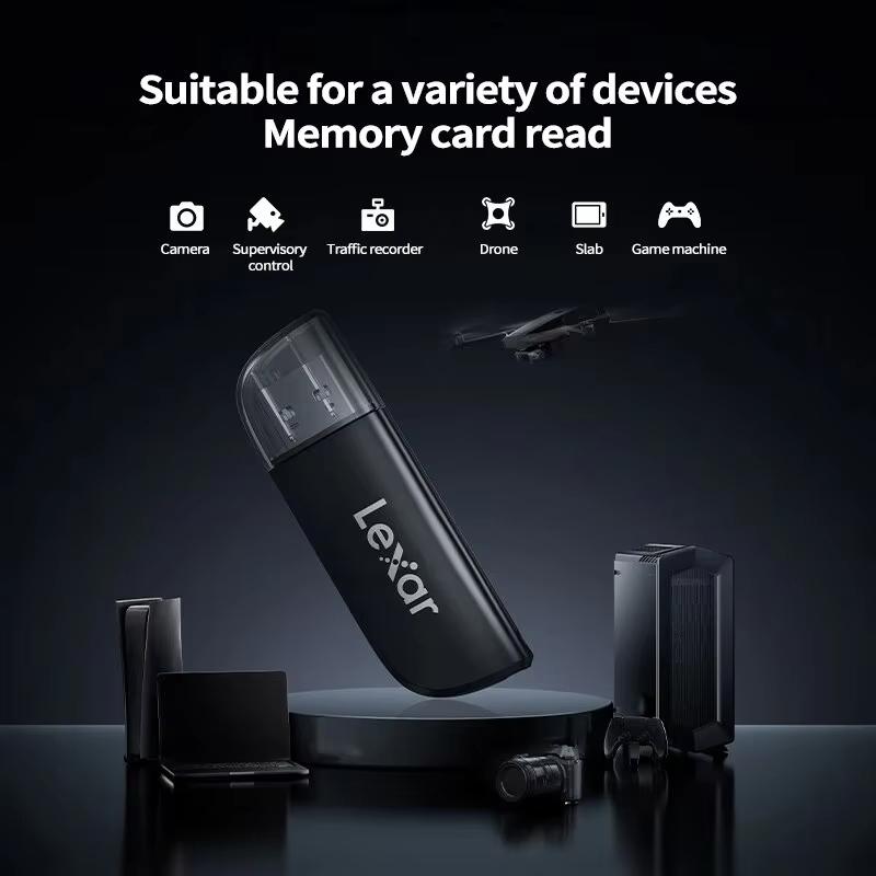Lexar Кардридер USB 3.2 Gen1 Мультикарточный Двухслотовый 2 в 1 USB-A Кардридер Высокоскоростной Оригинальный 2 в 1 Двухслотовый Для SD TF Micro sd Карты Памяти