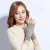 Soft And Comfortable Cashmere Women'S Half Finger Gloves - Warm Knit Wristbands Warm And Stretchy For Casual Outings