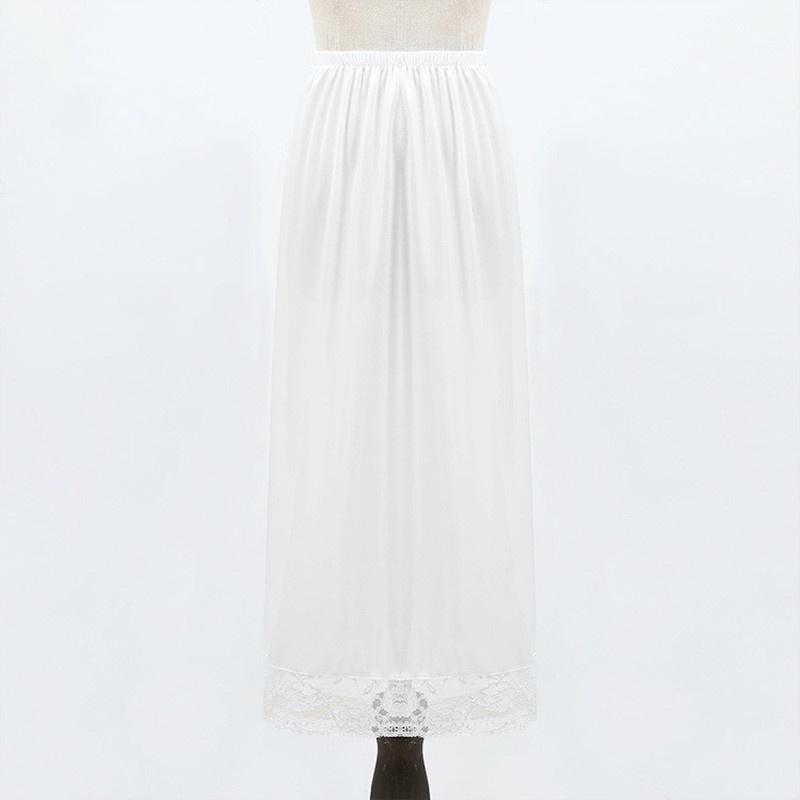 Женская нижняя юбка из атласа с кружевом
