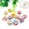 10 шт., бусины в домашнем стиле, 8x14 мм, браслет «сделай сам», полимерные бусины с большим отверстием, цветные бусины, радужные аксессуары
