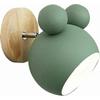 Without bulb green Nordic wall lamp bedroom bedside cute bear wooden interior wall lamp bedside reading light bedroom, for indoors and outdoors