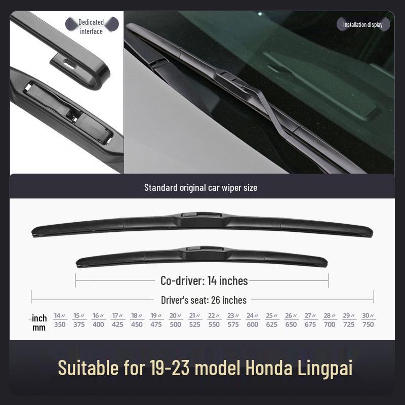 Совместимые дворники для моделей GAC Honda Lingpai 2019-2023