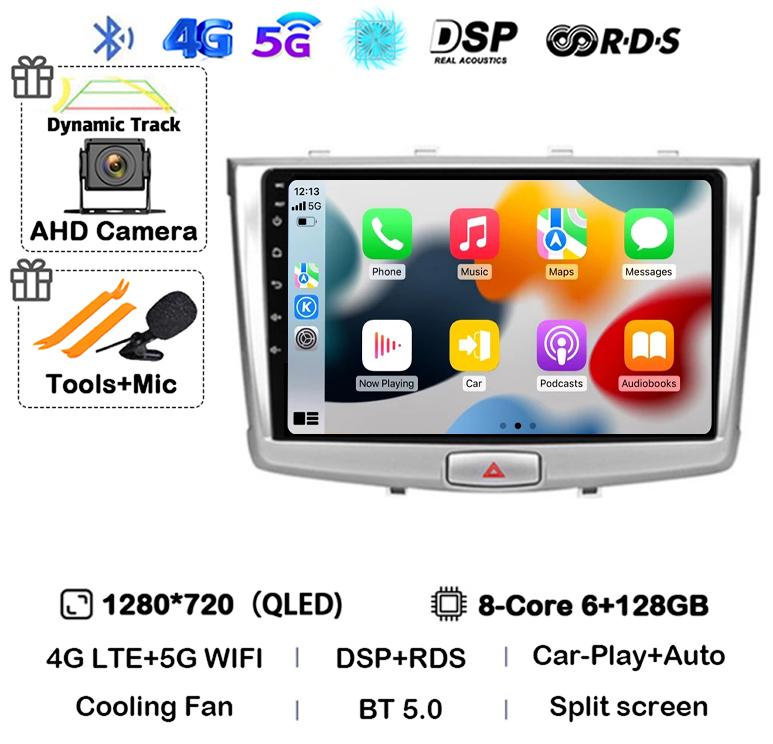 Android 14 Carplay Auto WIFI+4G Для GREAT WALL Hover Haval H6 2016 2017 2018 Автомагнитола Мультимедийный плеер Навигация Стерео GPS