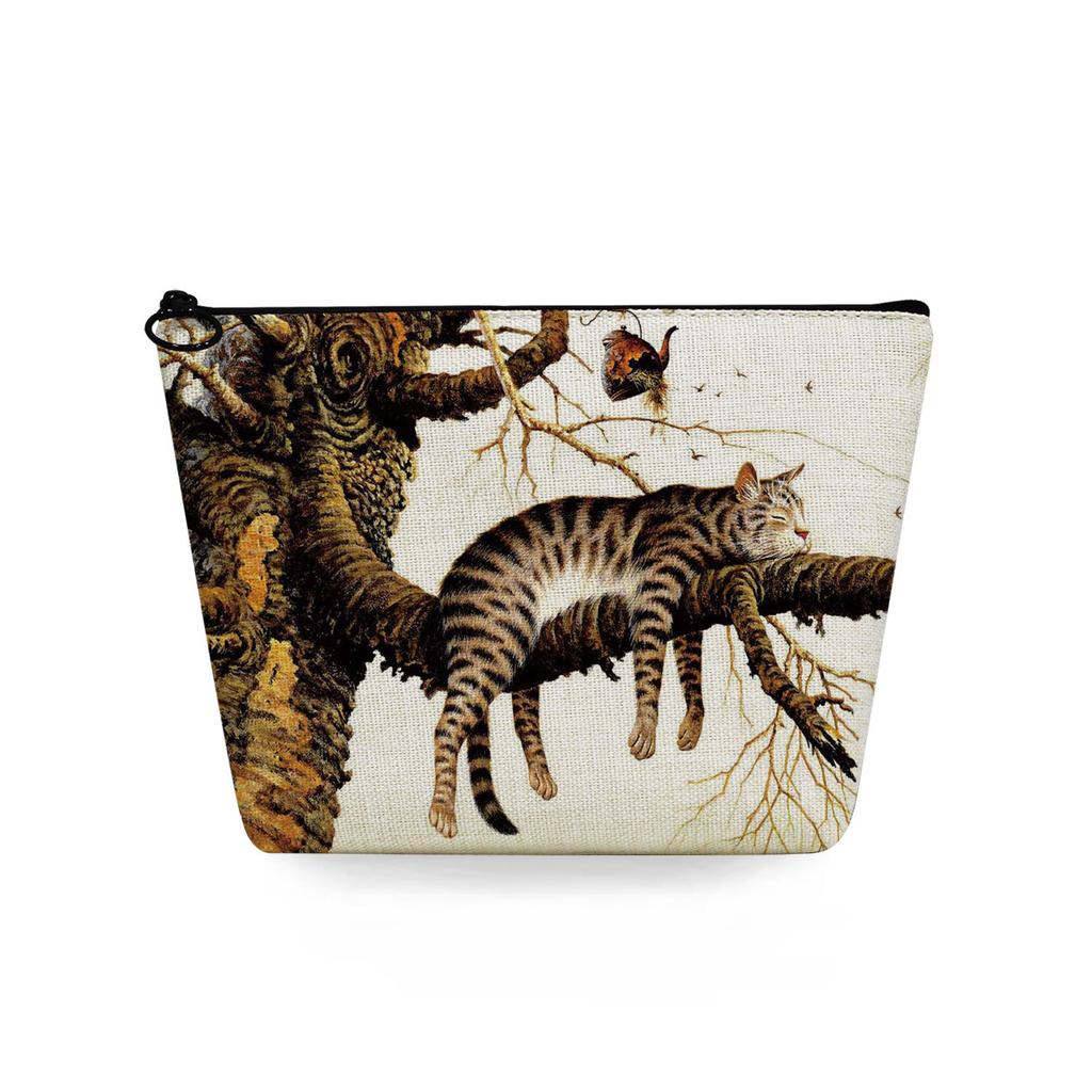 Женская косметичка с принтом кошки, органайзер для туалетных принадлежностей, дорожный чехол для хранения 6784