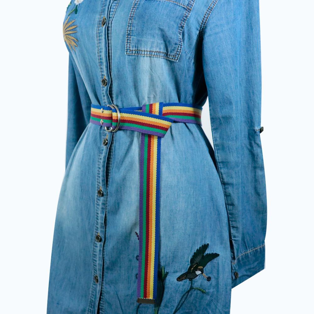 Vintech аксессуар унисекс сексуальный привлекательный радужный патронташ серебряного цвета D-образный ремень с пряжкой