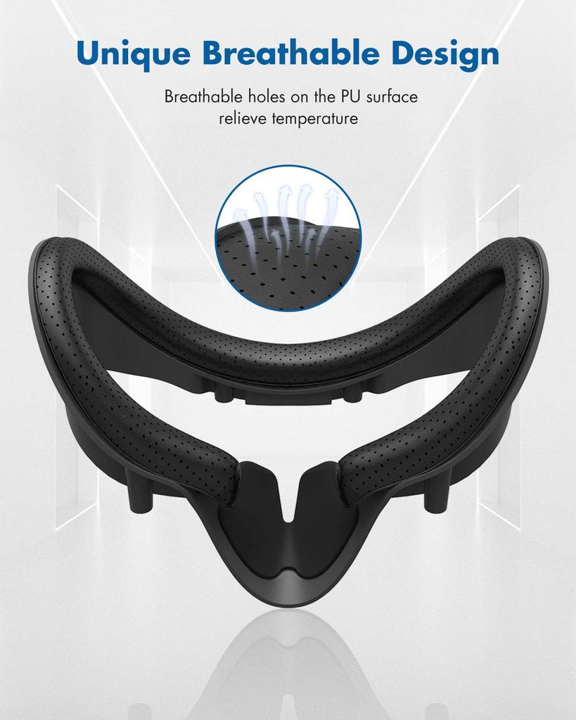 KIWI Design VR Facial Interface Bracket Nose Pad 2 Pieces PU Leather Foam Face Cover Pad Valve Index Accessories Leak-Proof & Anti-Stain Anti-Sweat