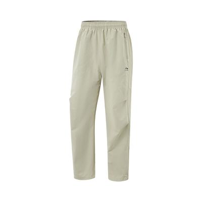 Свободный крой, прямые штаны, завязывающиеся на шнурок, однотонные трикотажные спортивные брюки для мужчин, низ лаймового цвета AYKV227-1