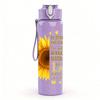 1PC Sunflower Faith Quote Simple 750ml Color Plastic Sports Water Bottle Leakproof Flip Straw Lid Suitable for Sports Office Home Use