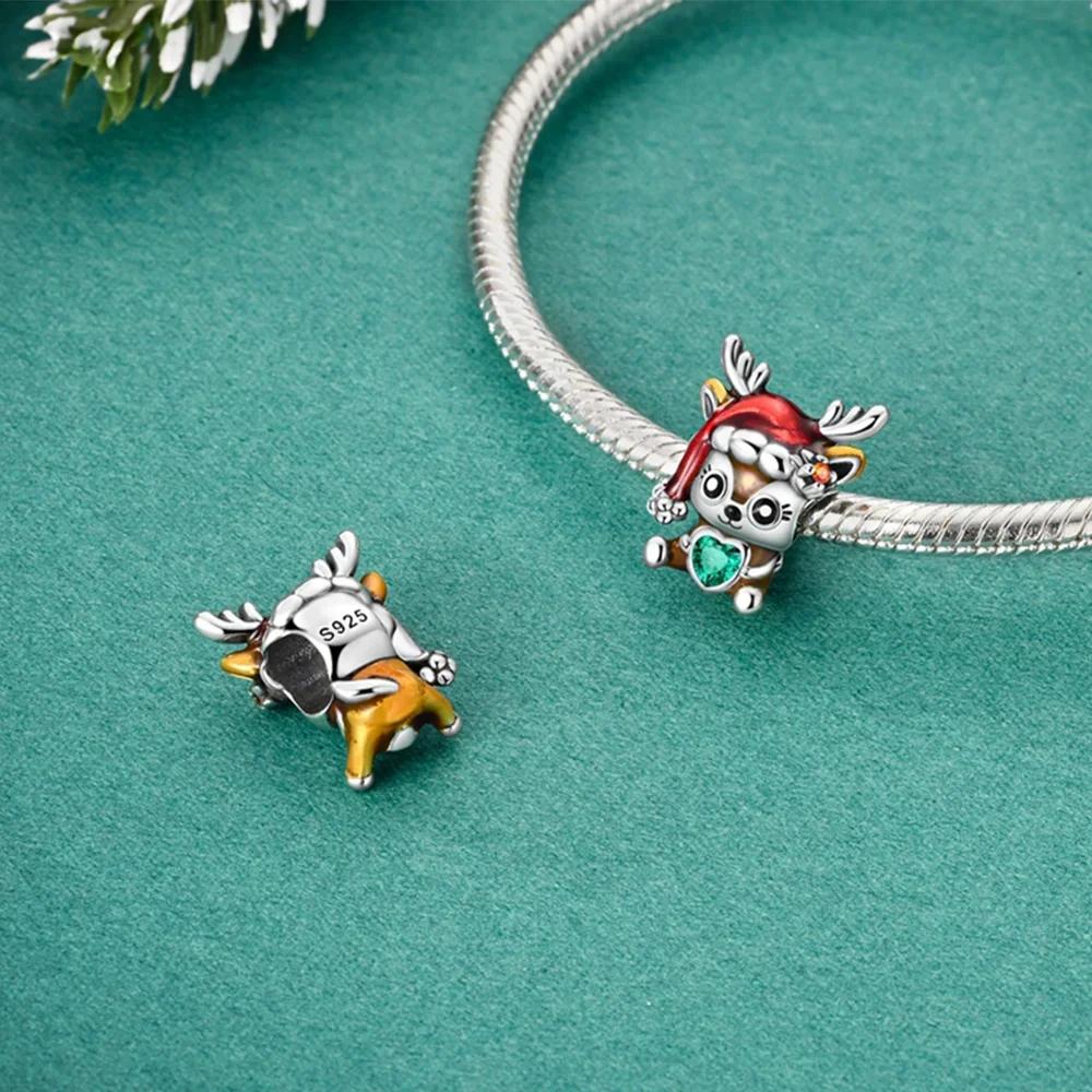 Exquisite Copper Monkey Holds Red Heart Bracelet Cute Lion Charms Fit Women Fine Jewelry Party Beads Diy Gifts