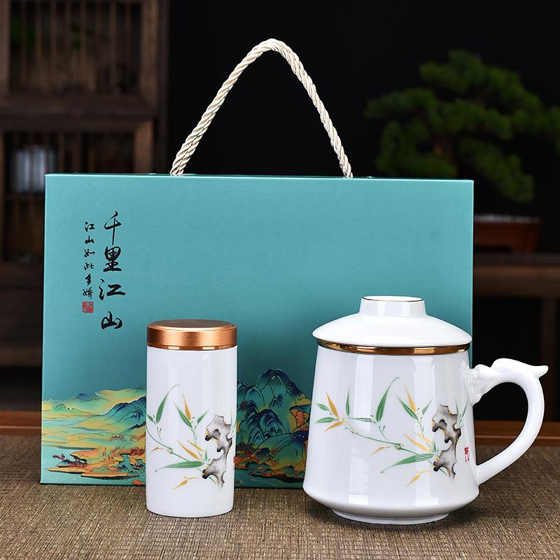Керамическая чашка для чая, деловой партнер, подарок для руки, офисная чашка для воды, три чашки, подарок на открытие, чашка, банка, подарочная коробка, China-Chic