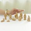 Nativity Scene Set for Christmas Indoor Decor 10 Piece Resin Nativity Figurine with Manger Angel Christian Holy Family Figures Tabletop Decoration
