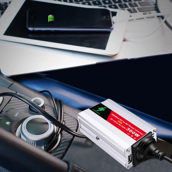 Инвертор синусоидальной волны, быстрая зарядка, алюминиевый сплав постоянного тока 12 В в переменный ток 220 В, автомобильный преобразователь для авто