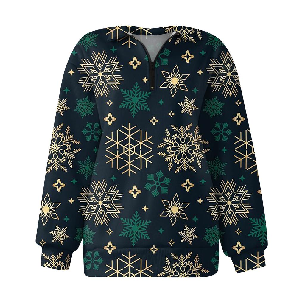 Женская мода повседневная толстовка с длинным рукавом и принтом на молнии с высоким воротом и заниженными плечами