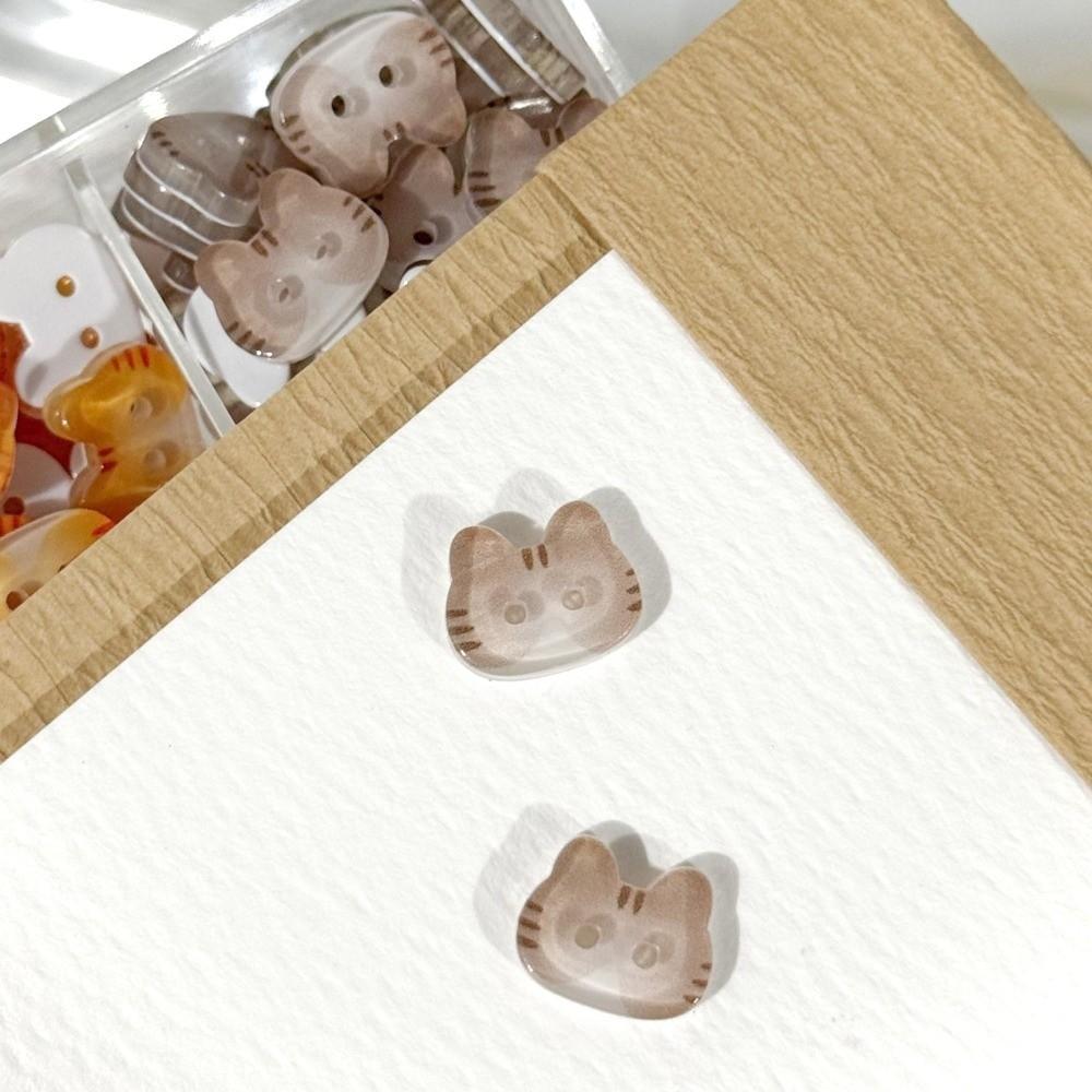 30pcs 12mm Calico Cat Buttons Cute Ginger Cat Buttons Siamese Cat Kitty Buttons Clothing Coat