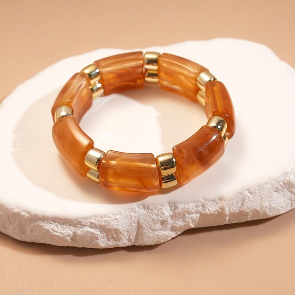 Bohemian Acrylic Bangle Geometric Retro Hand Ring Temperament Exaggerated Bracelet Summer