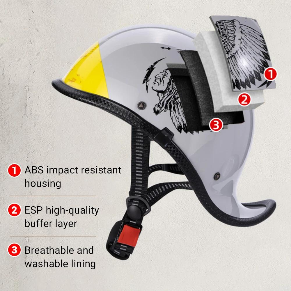 Мотоциклетный шлем Ретро шлем-половинка Ветровое стекло HD Визоры Capacete De Moto Helmest Шлем для скутера Велосипедный шлем Мужской Женский