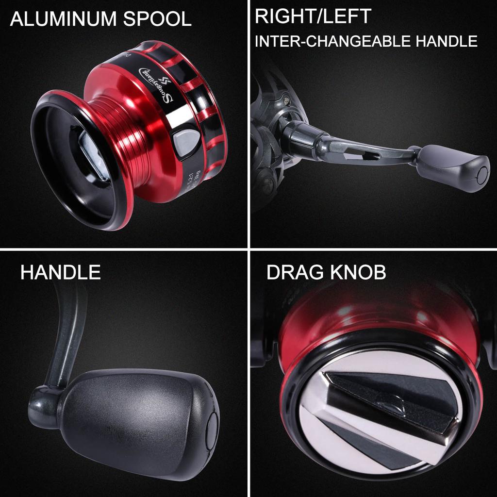 SOUGAYILANG Спиннинговая рыболовная катушка, передаточное число 5,2:1, 5BB, легкая, ультрагладкая, катушка для морской рыбалки, Макс. драге, 3 кг