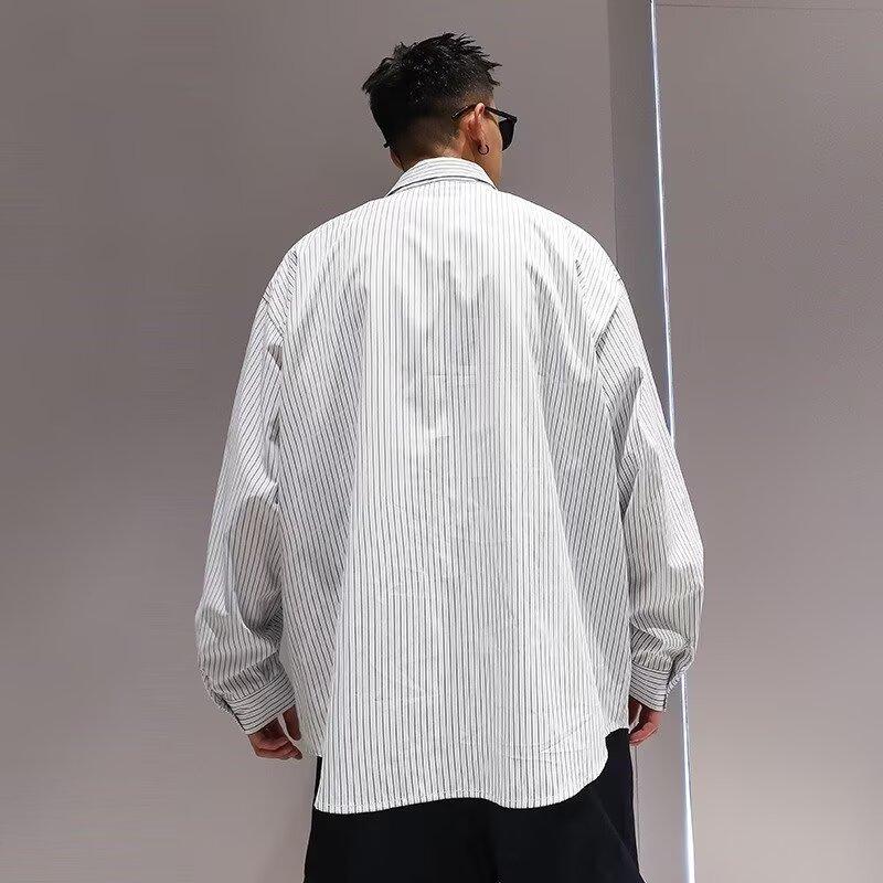 2024 Letter Long Sleeve Shirt Japanese Hong Kong Style Ins Loose Shirt Boys Summer Trendy Versatile Casual Coat