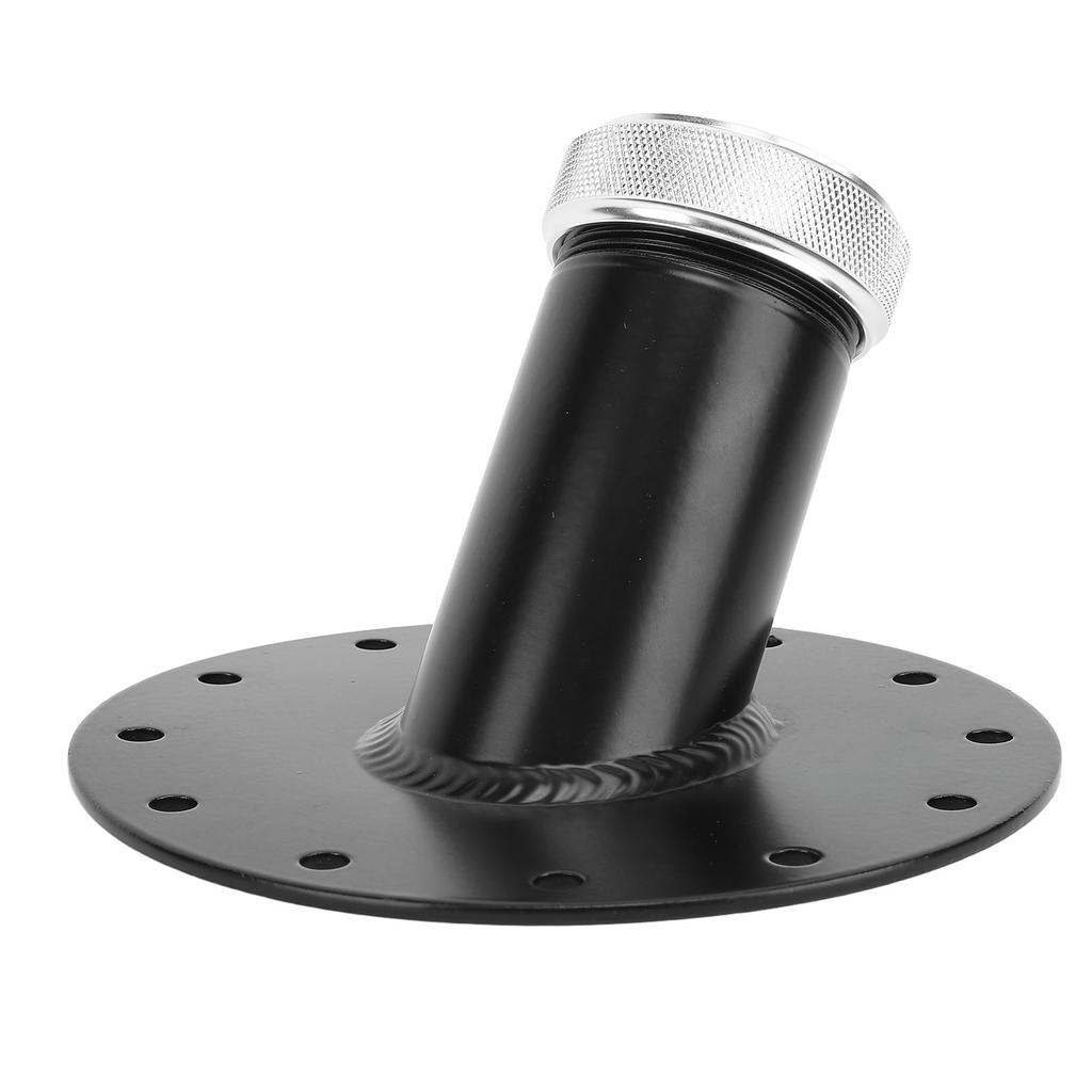 45 Degree Fuel Cell Filler Neck 45 Degree Fuel Cell Filler Neck with 12 Bolt Steel Base Aluminum 1.5in Inner Diameter