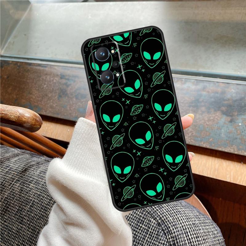 Cartoon Alien Case For Realme 13 Pro Plus 11 12 14 C71 C75 C55 C51 C53 C25 C63 C61 C65 C67 GT6 GT7 15 Pro