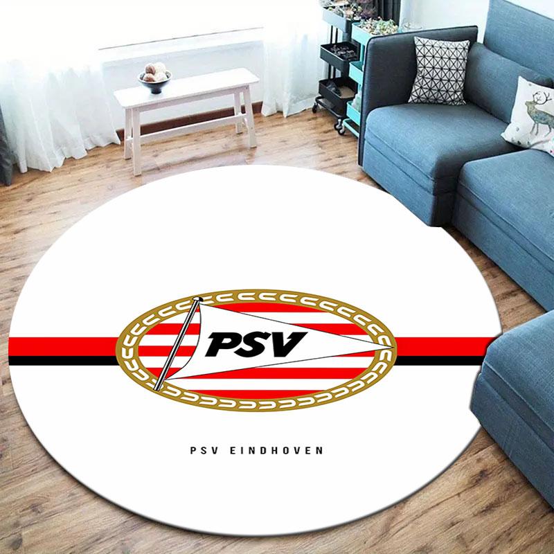 PSV Eindhoven Round Area Rug,Carpet Rug for Living Room Bedroom Sofa Playroom Decor,Non-slip Floor Mat