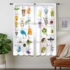 Азбука Алфавит Детские Занавески Прозрачные Карман Мультяшное Животное Мальчики Декор Спальни Ребенок Детская Смешной Обучающий Образовательный Ткань