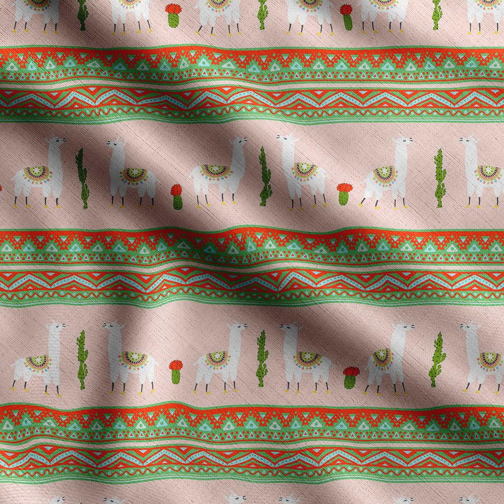 Soimoi Llama Alpaca Print,  Cotton Cambric, Quilting Fabric Sold by The Yard 42 Inch Wide, Medium Weight Cotton Fabric,