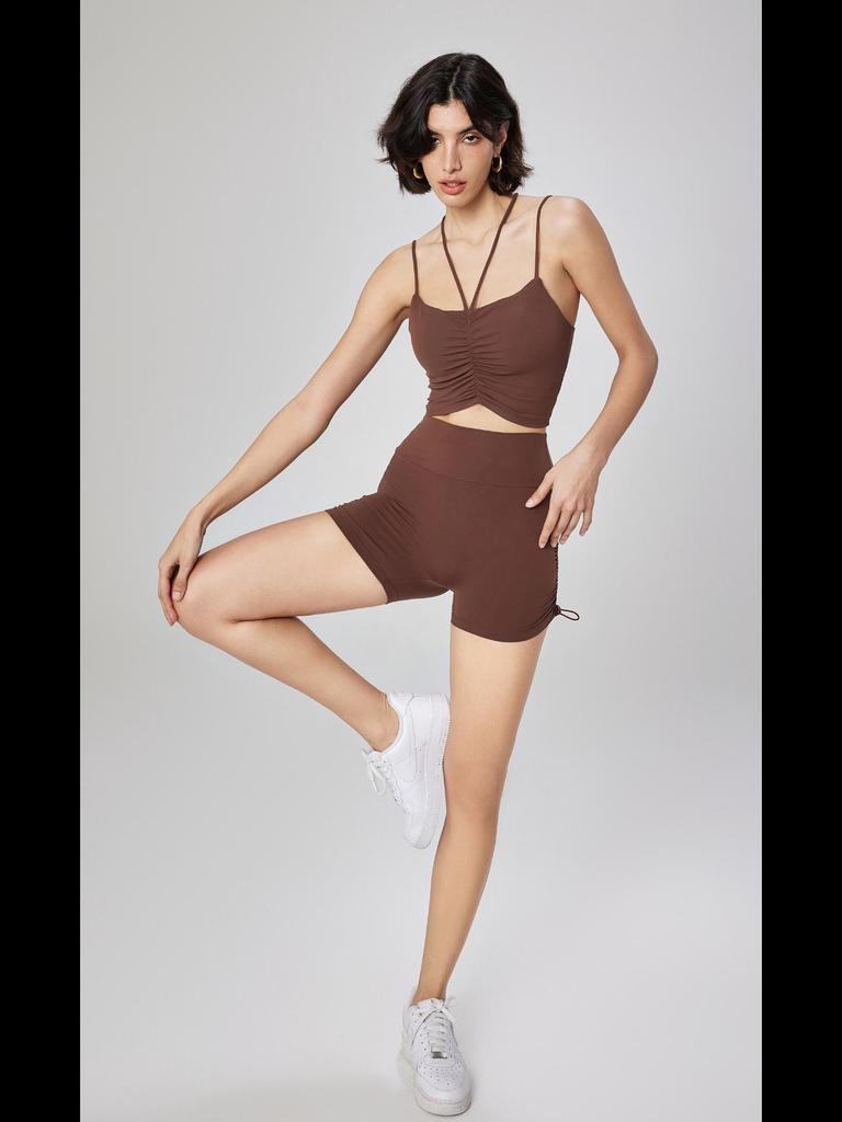 Women's Spring & Summer Sports Vest: Slimming Double Strap Yoga Bra & Nude Fitness Top