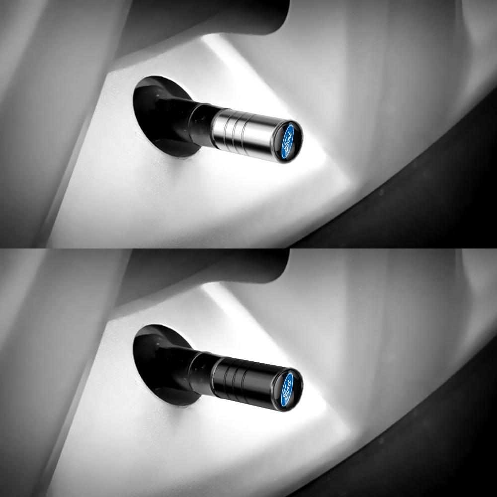 AJT1 4PCS Car Styling Wheel Tire Valve Stem Cover Cap For Ford Mustang Focus 2 3 4 Mondeo Fiesta ecosport Kuga Fusion Ghia Shelby