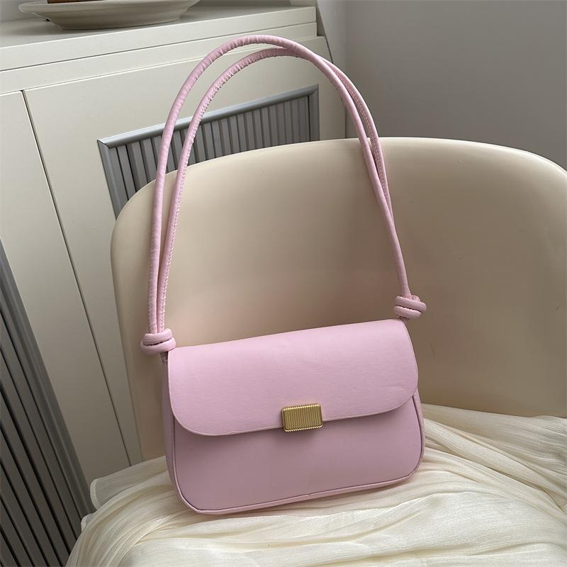 Простая женская сумка 2024 года, китайский Новый год, новый однотонный трендовый корейский вариант, сумка под мышкой, сумка через плечо, маленькая квадратная сумка, сумка из тофу