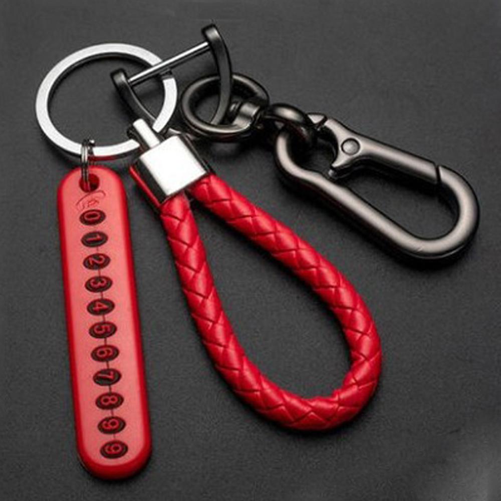 Phone Number Card Key Chain Vehicle Pendant Car Keychain Phone Number Plate Keyring Anti-lost