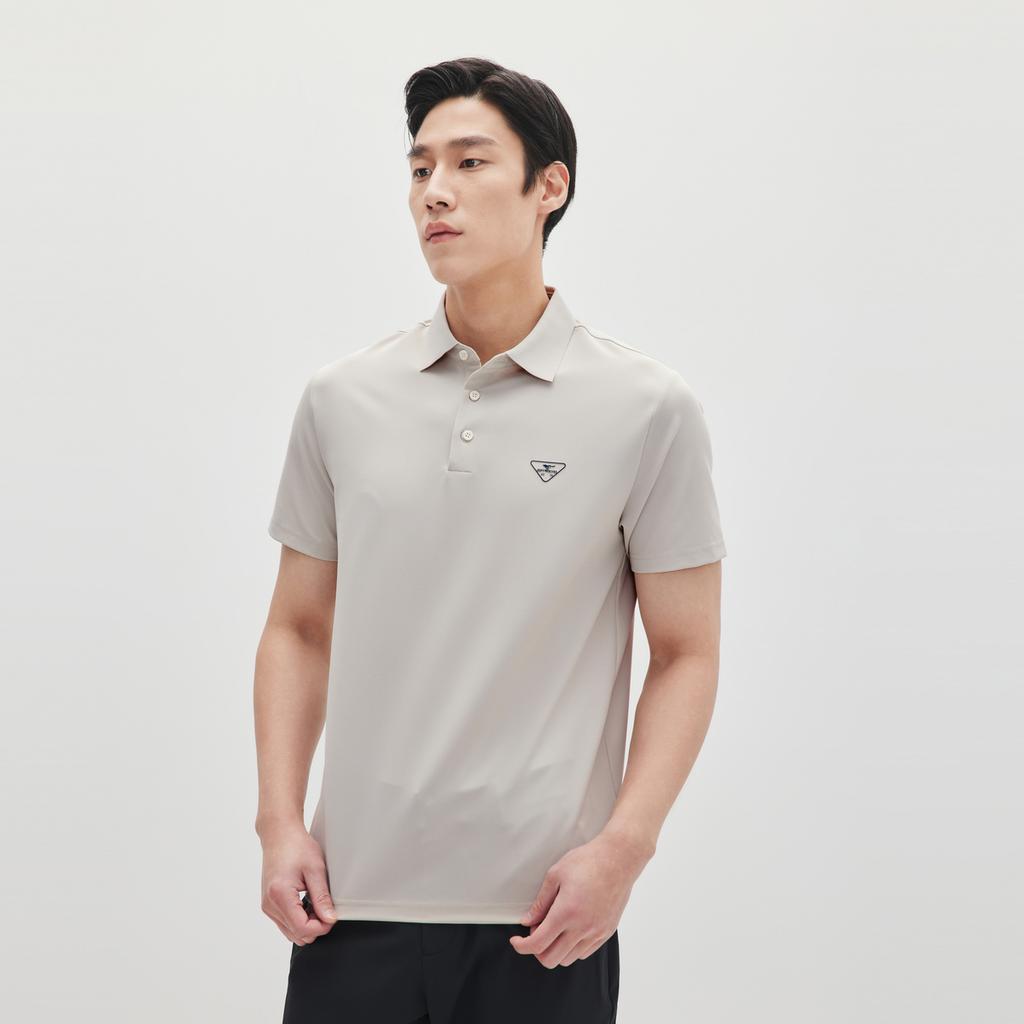 Pure color Waffle short sleeved collar Polo